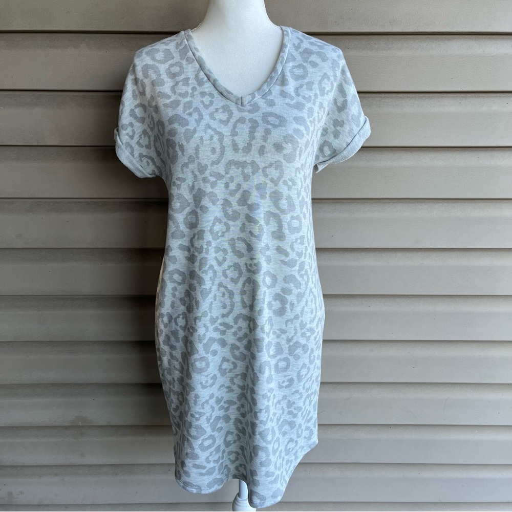 •Anistar• Super Soft Animal Print Mini Dress - Size Small